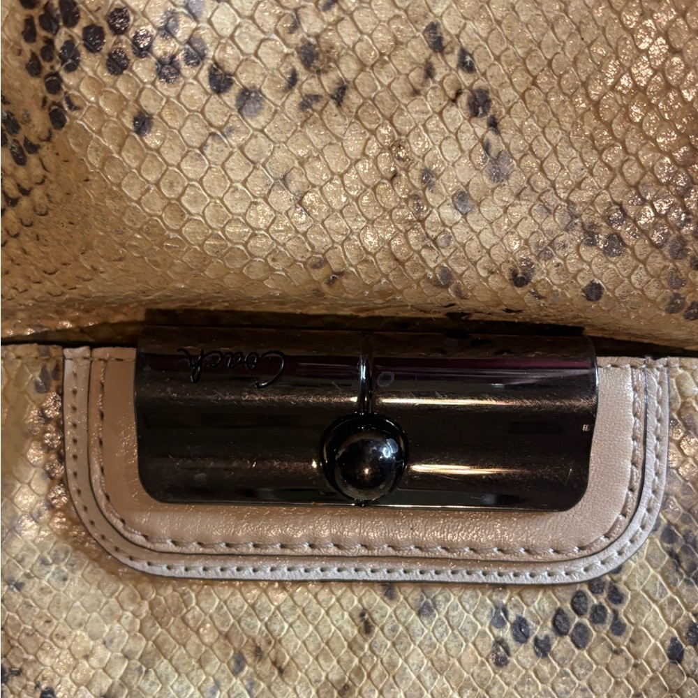 Coach Vintage “Kristen” Python Embossed Leather Tote Bag 16797 Pre-Owned - Picture 3 of 12